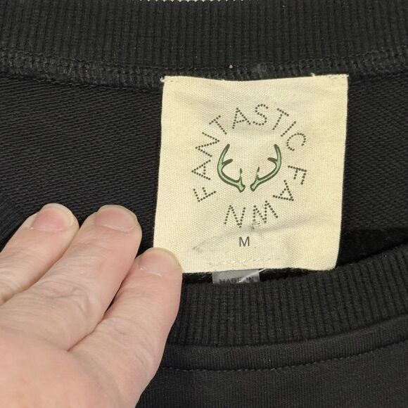 Fantastic Fawn Black Sequin Drink Applique Pullover Sweatshirt Mini Dress Size M - Picture 3 of 11